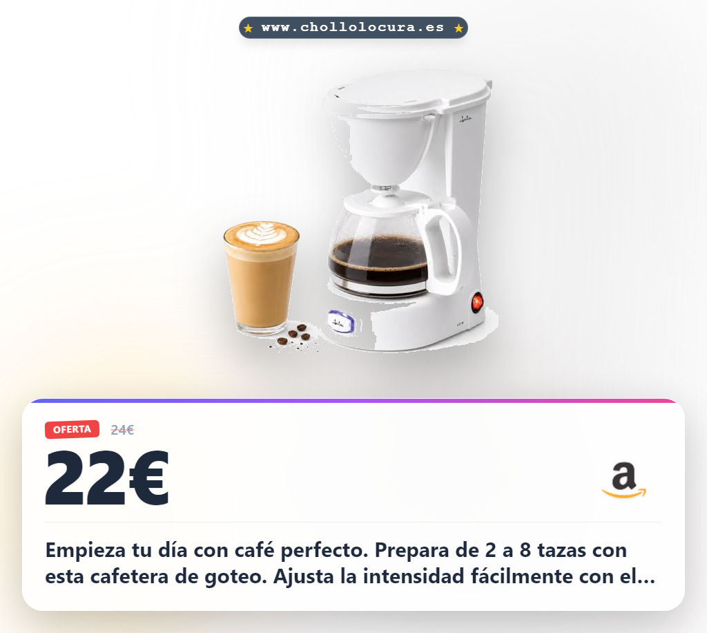 Consigue la cafetera de goteo eléctrica de 8 tazas con dosificadora y apagado automático al mejor precio del año

