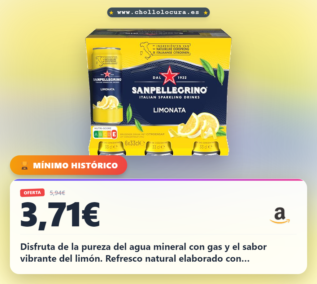 Aprovecha San Pellegrino Refresco Naturali Limón Pack 6 latas de 33cl al mejor precio
