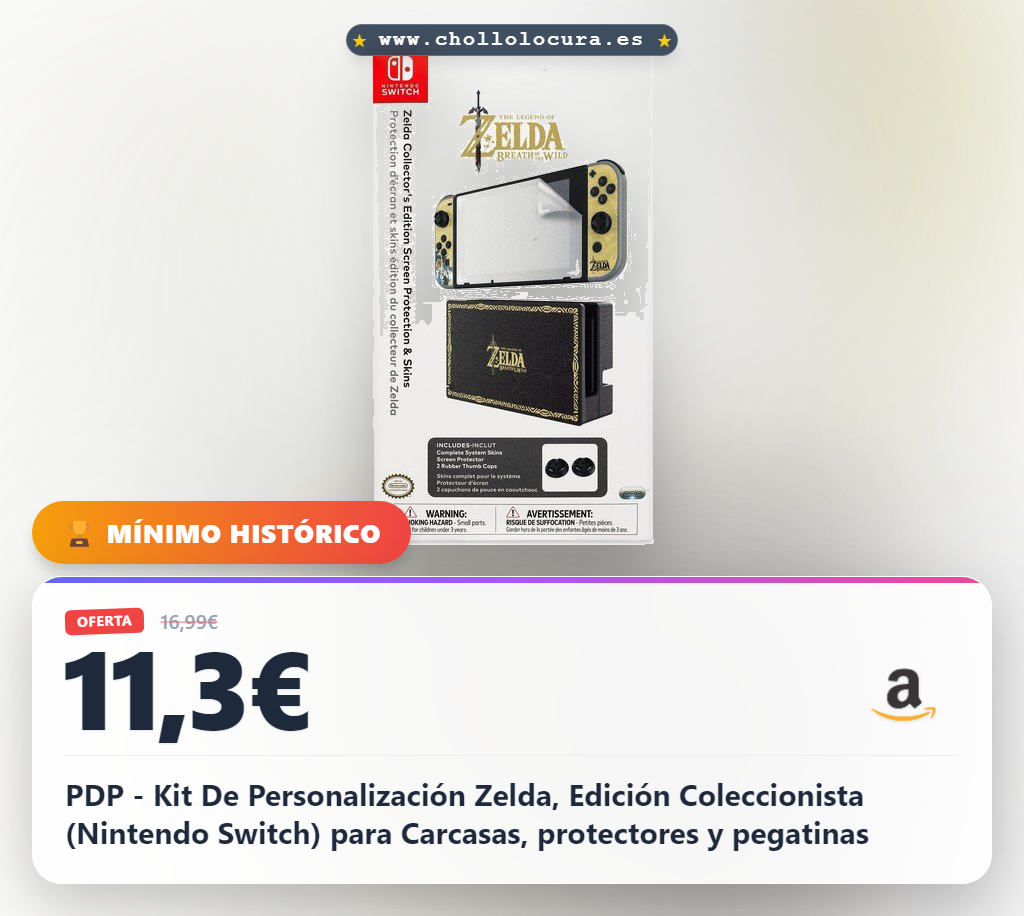 Ahorra en el Kit de Personalización Zelda Edición Coleccionista para Nintendo Switch: Carcasas, Protectores y Pegatinas en oferta