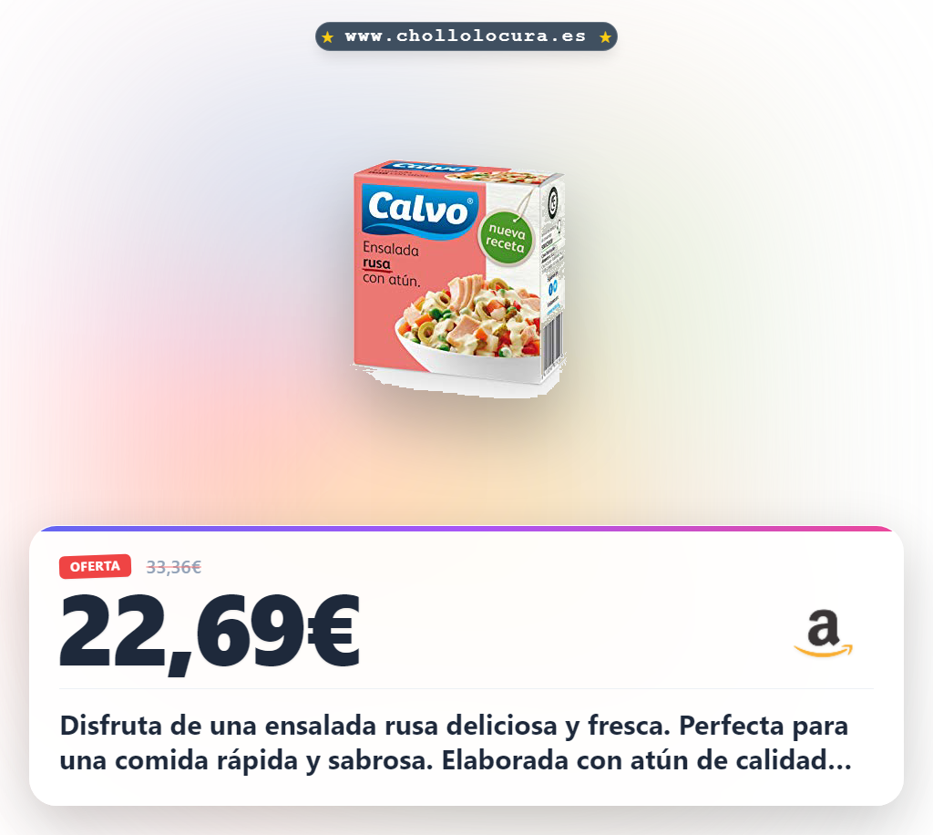 Disfruta de la auténtica Ensalada Rusa con atún español al mejor precio en oferta