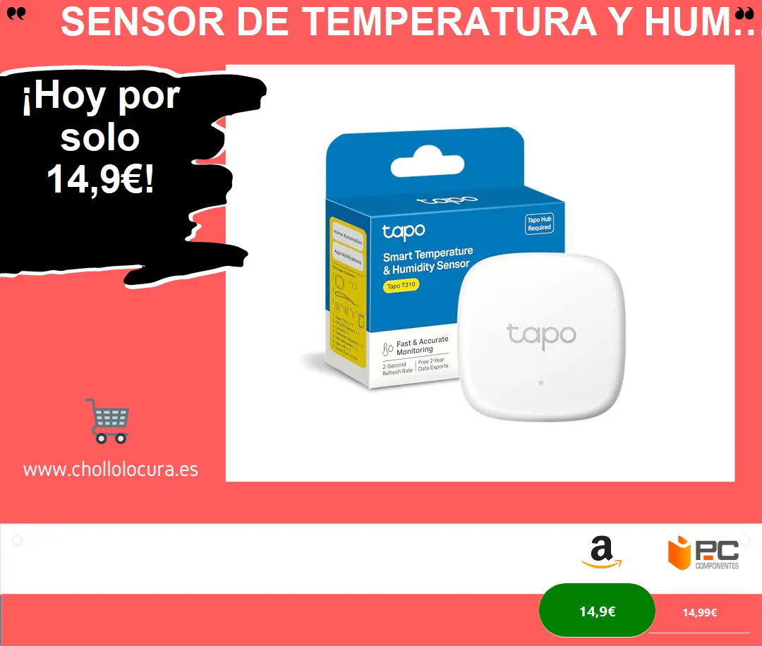 Sensor de Temperatura y Humedad WiFi Inteligente para Hogar y Oficina