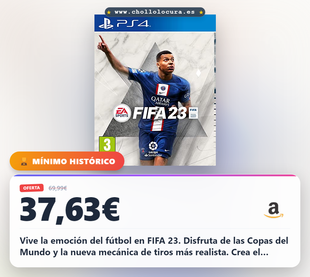 Consigue FIFA 23 PS4: Vive la emoción del fútbol en Castellano con World Cup y FUT al mejor precio.