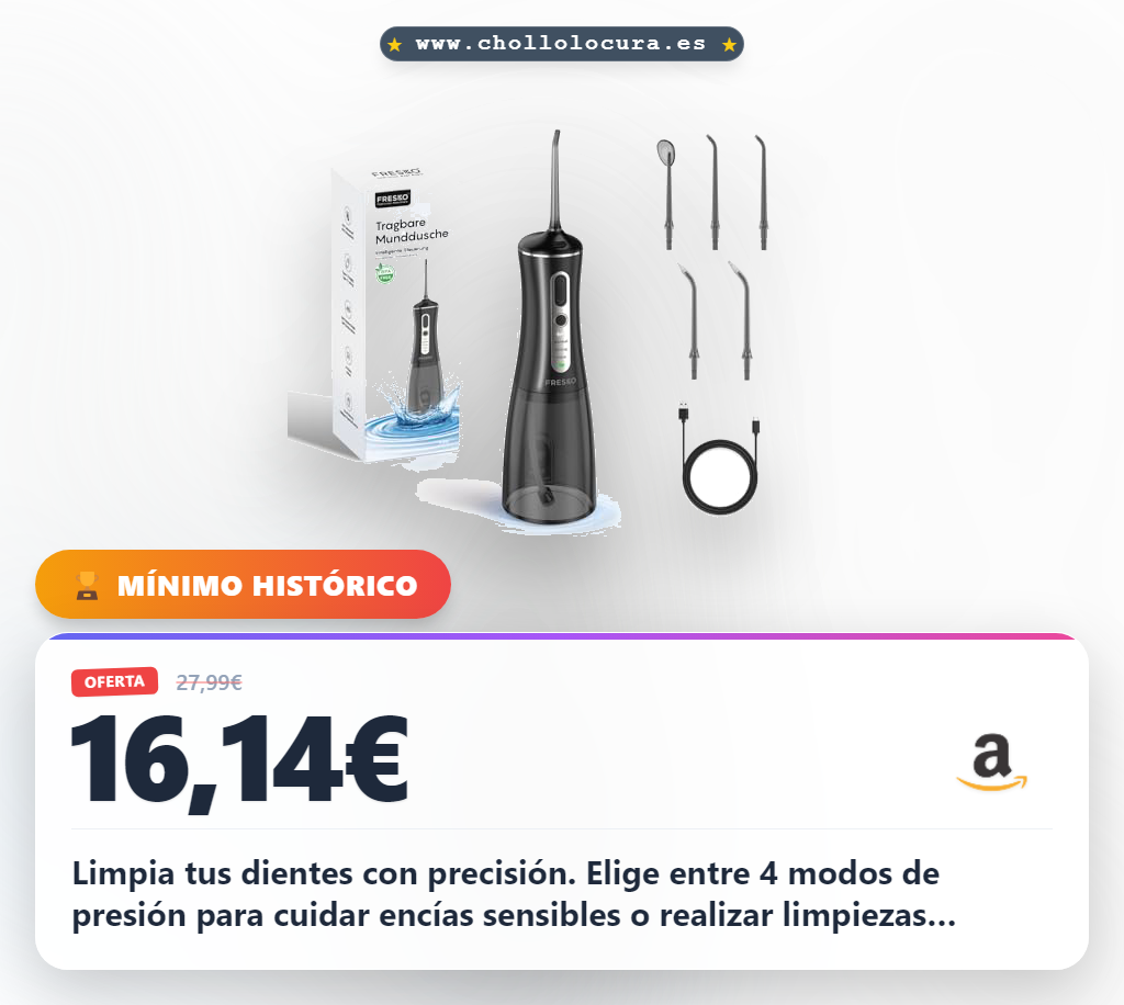 Aprovecha el irrigador dental portátil con 4 modos y 4 boquillas profesionales para una limpieza personalizada de encías sensibles