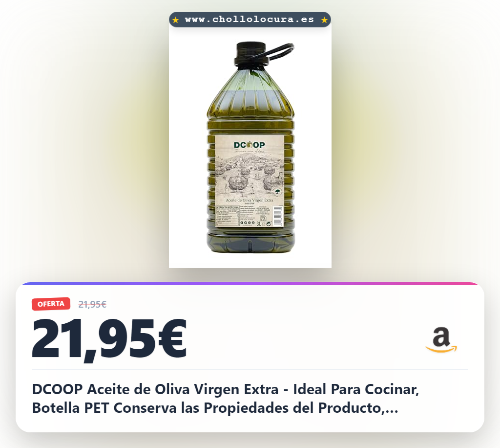 DCOOP Aceite de Oliva Virgen Extra - Ideal Para Cocinar, Botella PET Conserva las Propiedades del Producto, Cooperativas, 3 Litros