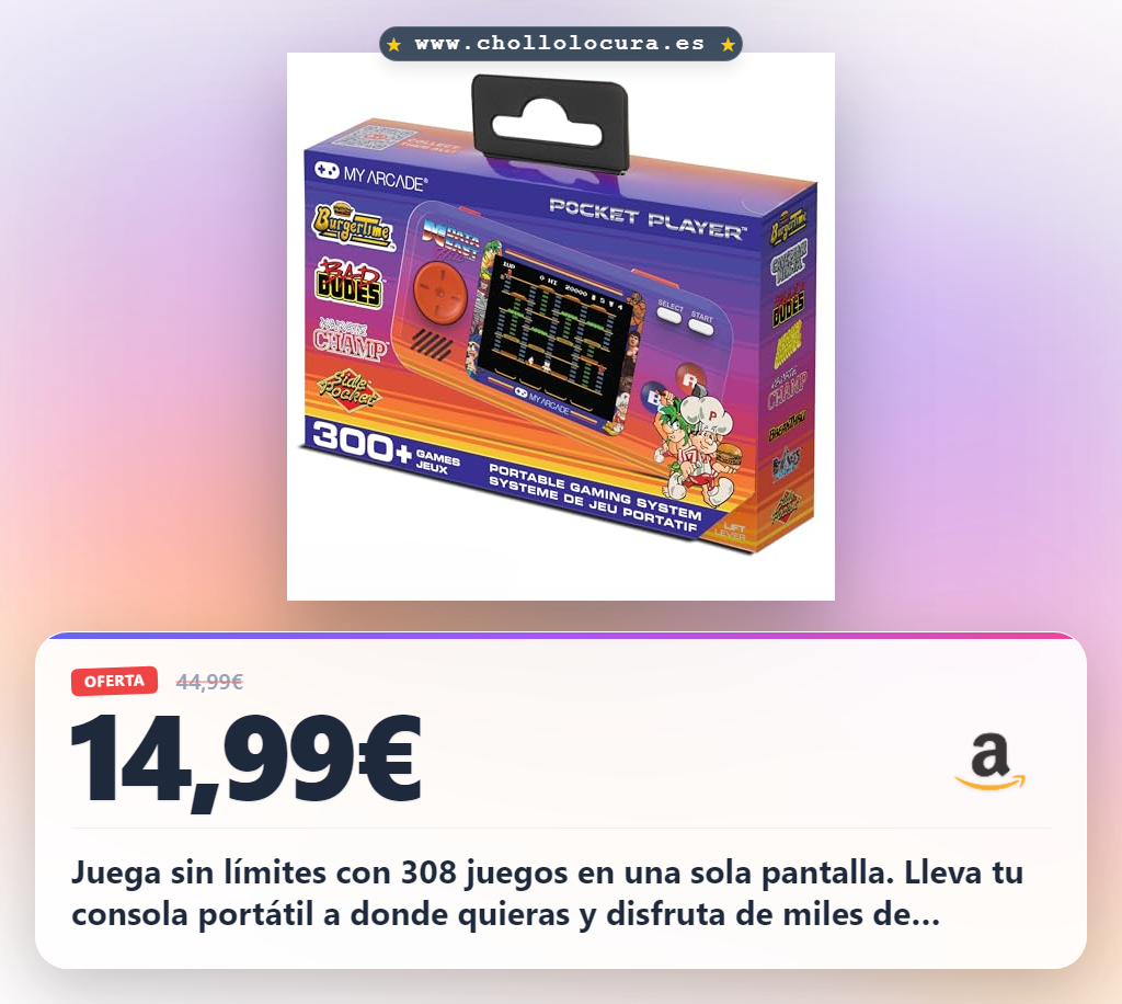 Aprovecha 308 juegos en 1 pantalla con Mi Arcade Consola de Juegos Portátil para disfrutar sin límites
