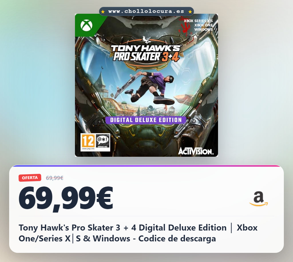 Tony Hawk's Pro Skater 3 + 4 Digital Deluxe Edition │ Xbox One/Series X│S & Windows - Codice de descarga