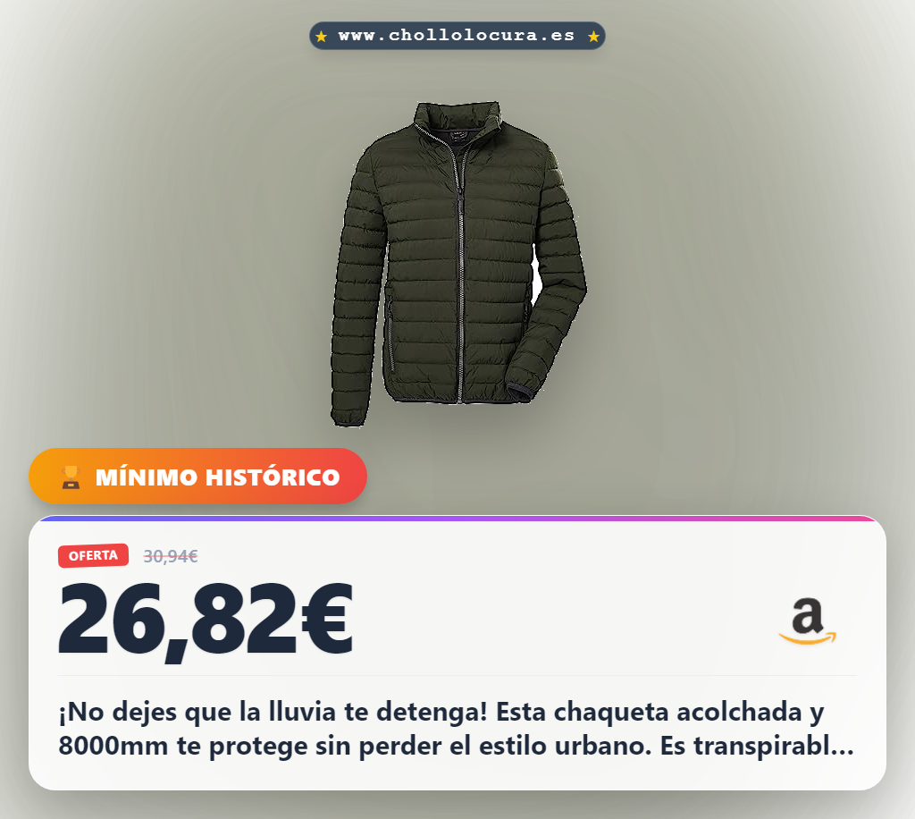 Ahorra con la chaqueta hombre G.I.G.A. DX acolchada y repelente al agua, estilo urbano en oferta histórica
