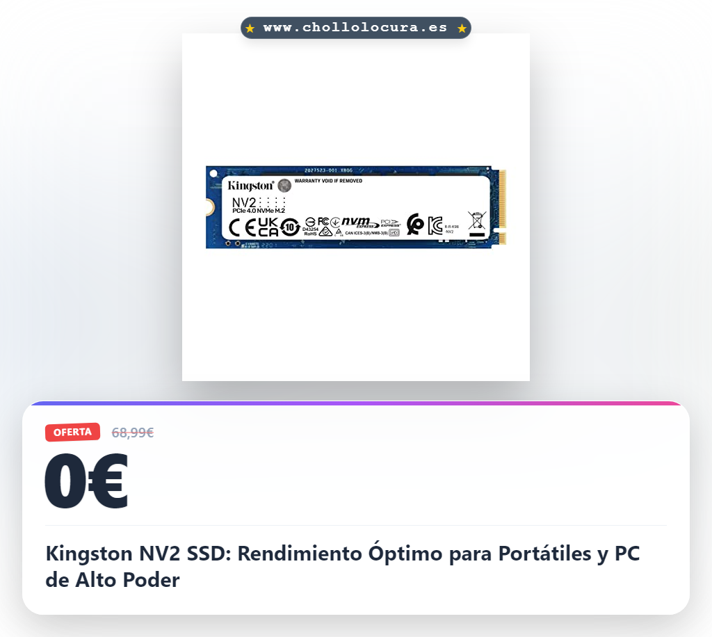 Kingston NV2 SSD: Rendimiento Óptimo para Portátiles y PC de Alto Poder