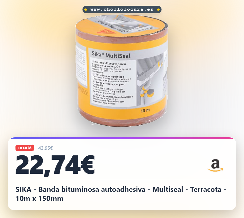 SIKA - Banda bituminosa autoadhesiva - Multiseal - Terracota - 10m x 150mm