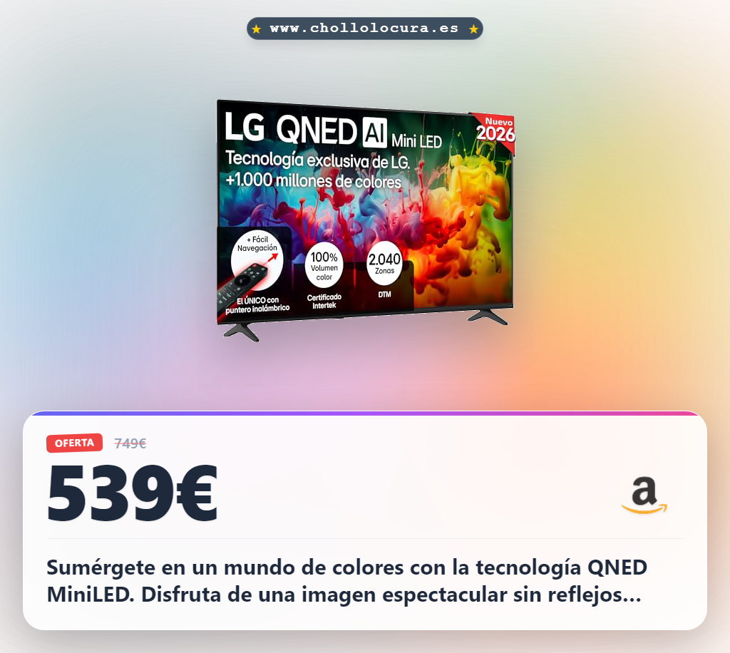 Consigue el Smart TV LG QNED MiniLED 65 pulgadas 4K con tecnología Anti-reflejos al mejor precio