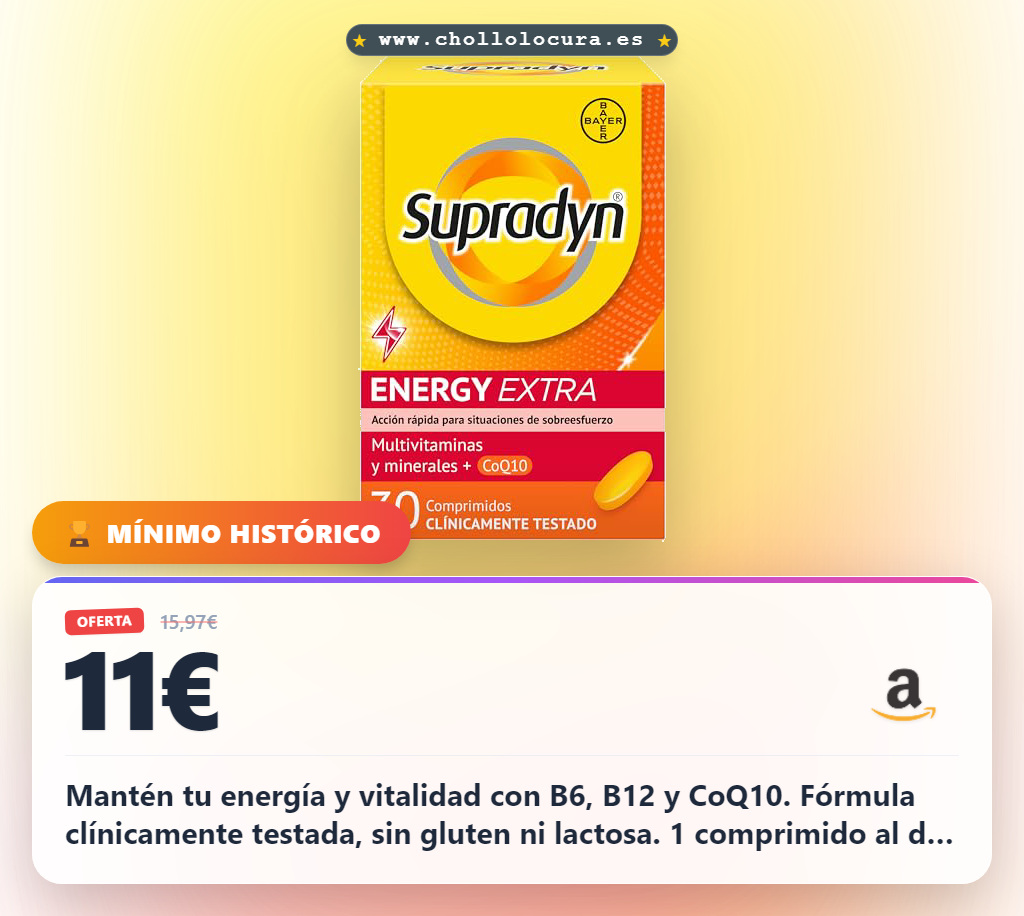 Supradyn Energy Extra Multivitaminas para Deportistas con Vitaminas, Minerales y Coenzima Q10, Ayuda a Activar y Mantener tu Energía y Vitalidad en Situaciones de Mayor Desgaste, 30 Comprimidos