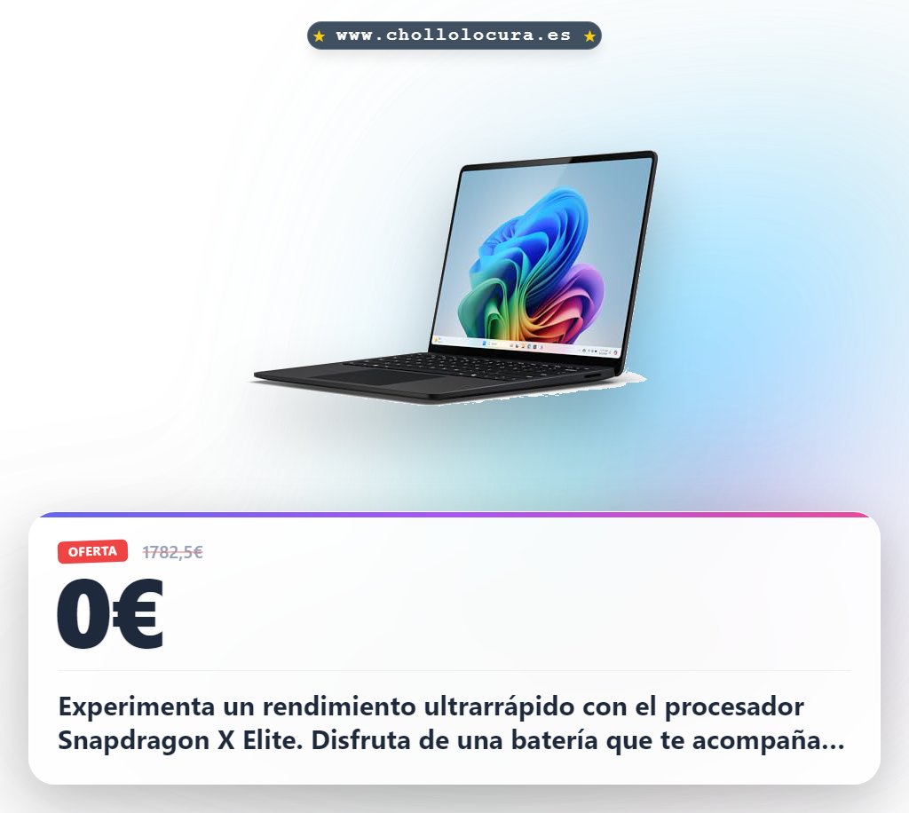 Adquiere el Microsoft Surface Laptop Copilot+ PC con Snapdragon X Elite y rendimiento increíble a precio de chollo.