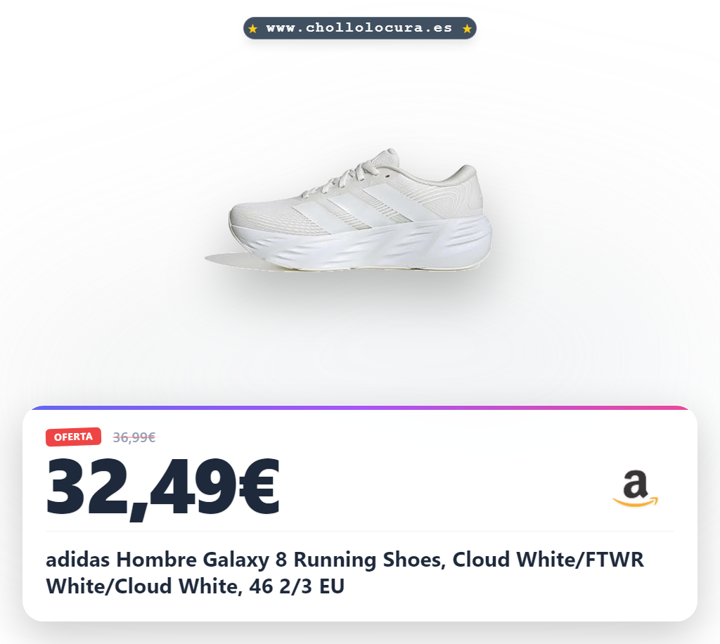 Descubre las zapatillas de running adidas Galaxy 8 Hombre con mediasuela CLOUDFOAM al mejor precio en oferta