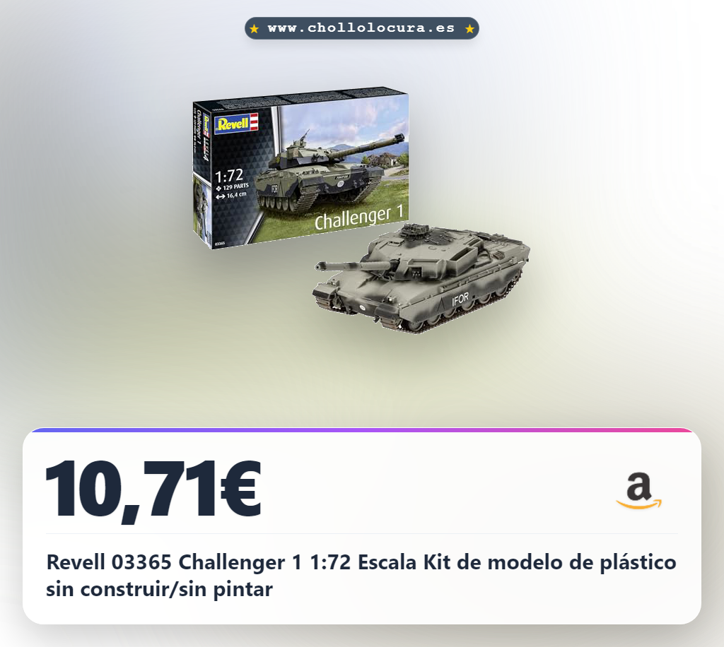 Revell 03365 Challenger 1 1:72 Escala Kit de modelo de plástico sin construir/sin pintar