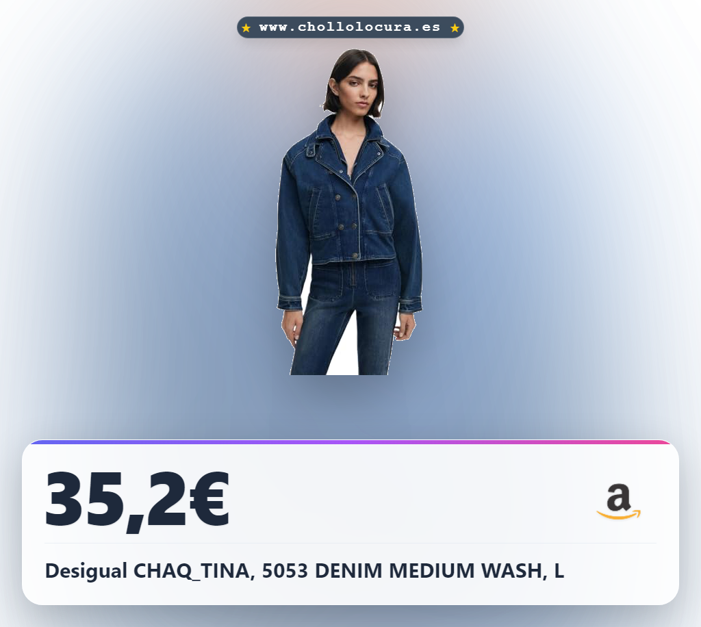 Desigual CHAQ_TINA, 5053 DENIM MEDIUM WASH, L