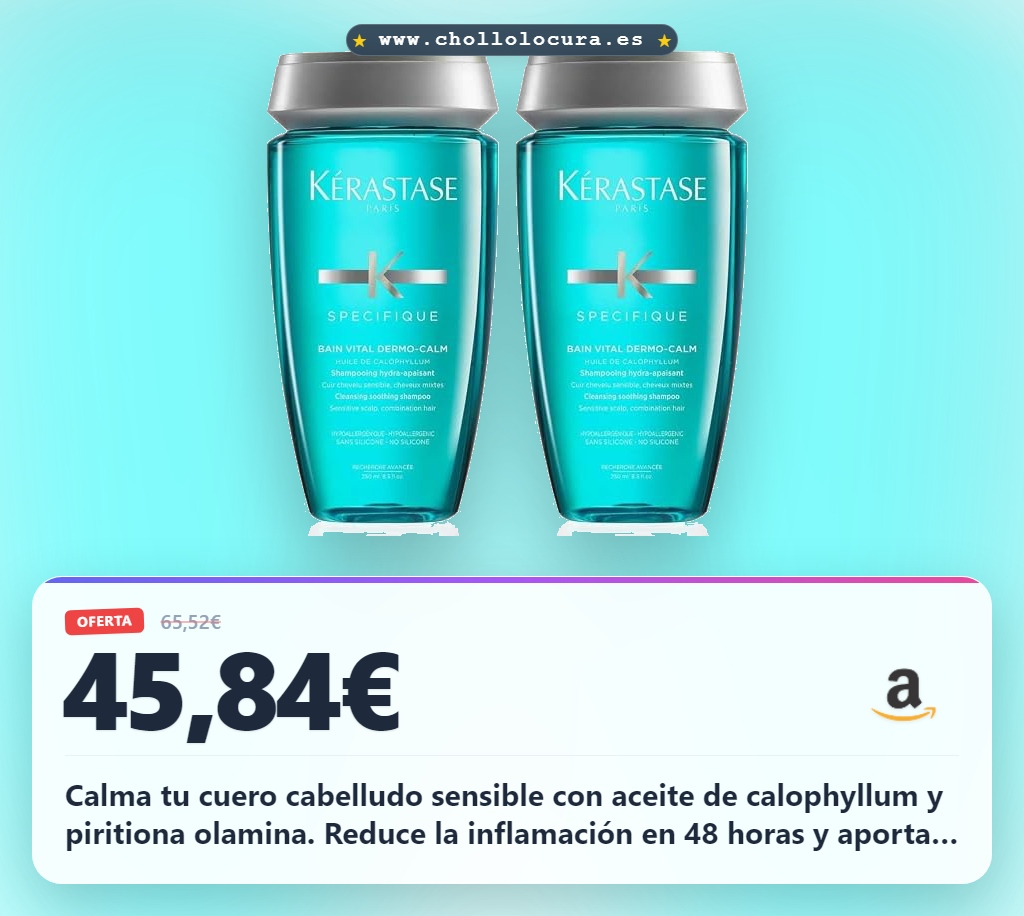 Aprovecha el champú Kérastase Spécifique Dermo-Calm con aceite de calophyllum y piritiona olamina para calmar tu cuero cabelludo sensible