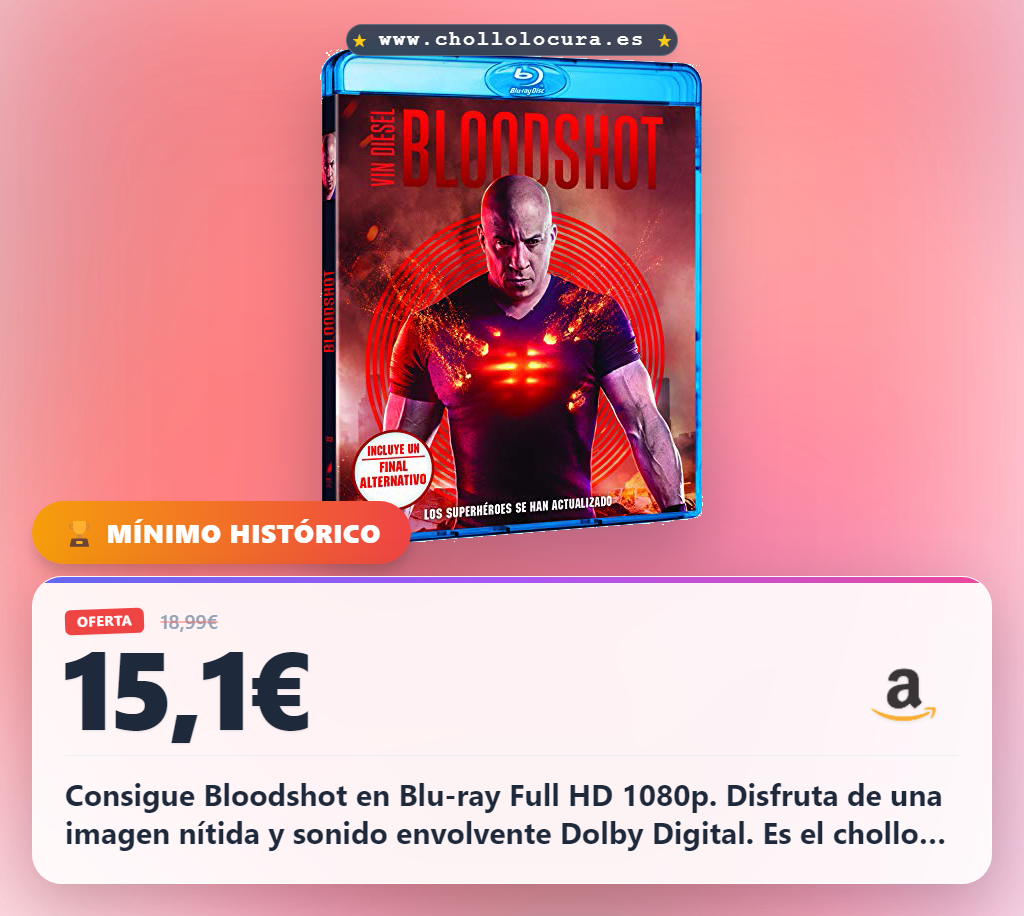 Logra llevarte Bloodshot en Blu-ray con la mejor calidad de imagen y sonido a precio de chollo