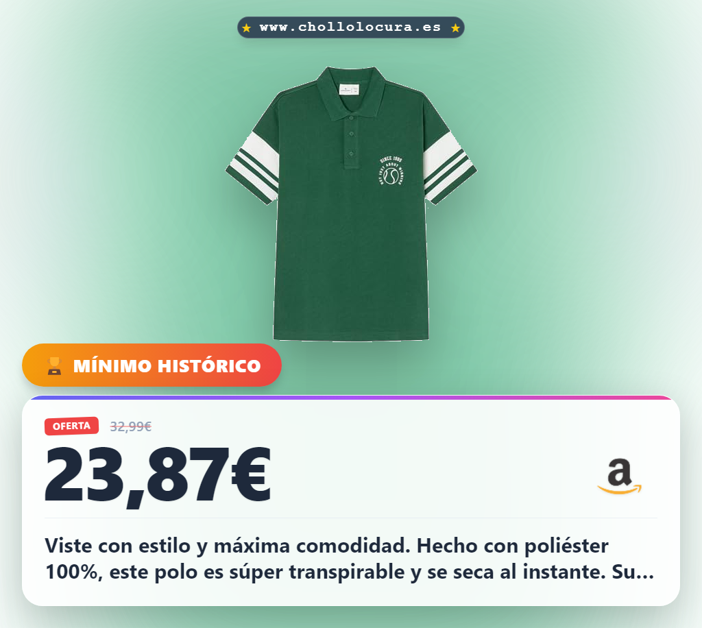 Consigue la camisa polo Springfield relajada y sporty al mejor precio de oferta