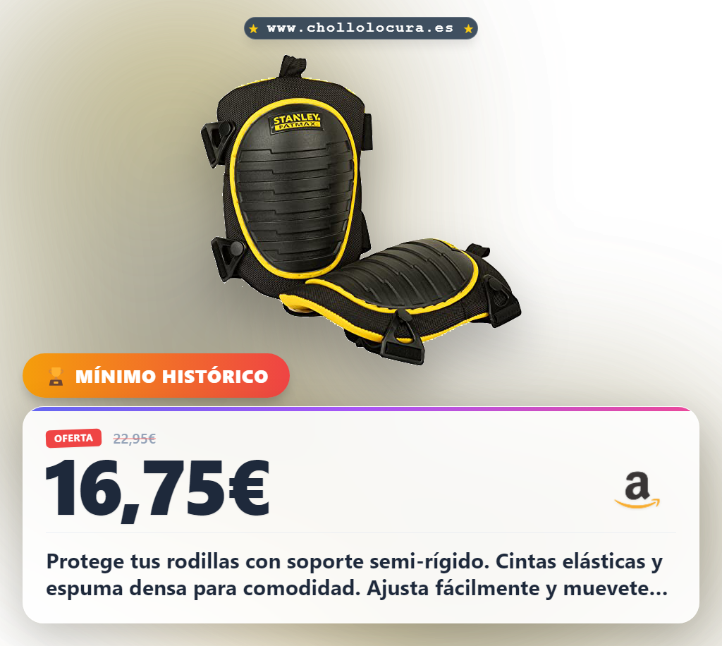 Logra la máxima protección con las rodilleras Stanley FatMax semi-rígidas y confort superior en oferta