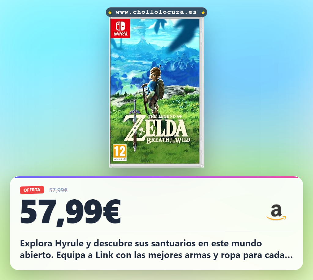 Aprovecha The Legend Of Zelda Breath Of The Wild para Nintendo Switch y explora Hyrule al mejor precio