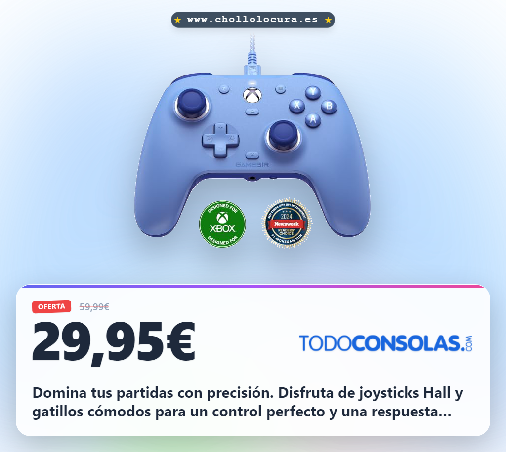 Disfruta de un mando GameSir G7 SE con joysticks Hall y audio 3.5 mm para Xbox Series X/S y PC en oferta histórica al mejor precio