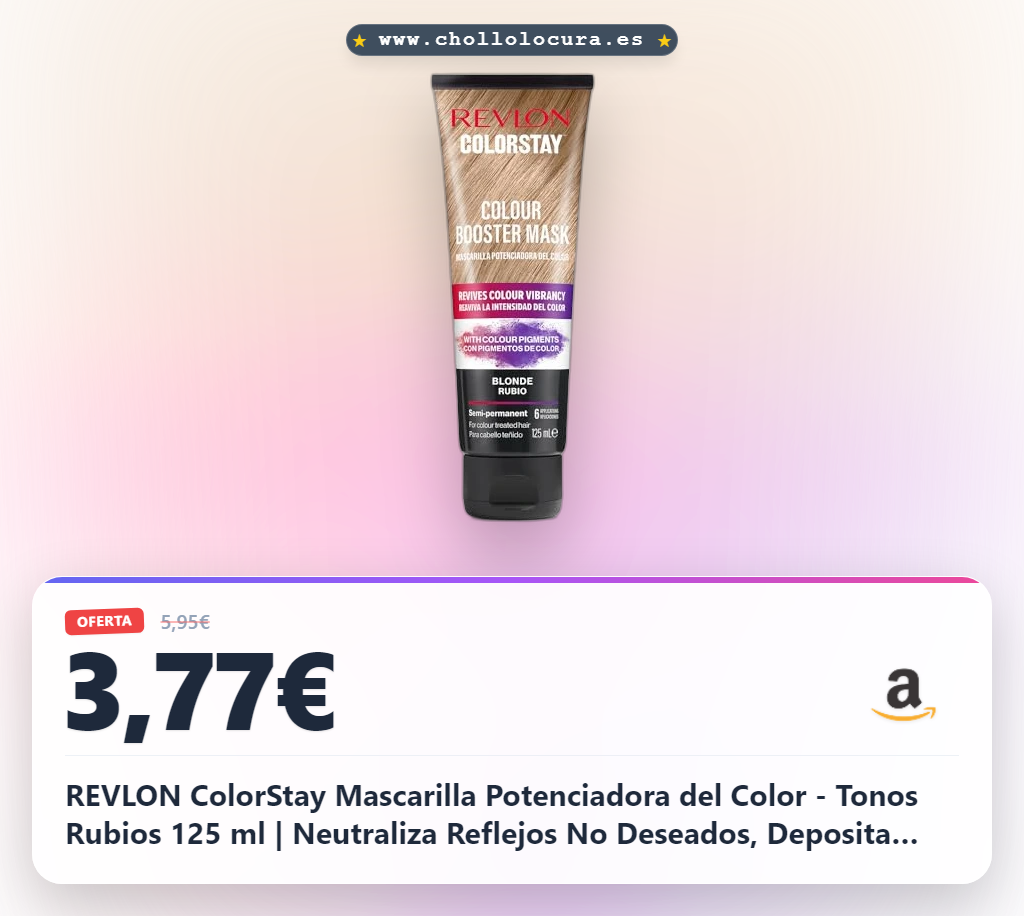Encuentra la Mascarilla REVLON ColorStay para revitalizar tu rubio y neutralizar reflejos al mejor precio del mercado.