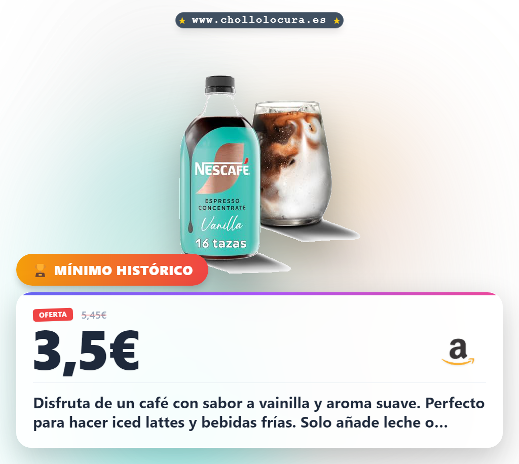 Aprovecha este concentrado de café vainilla para iced coffee y lattes al mejor precio en oferta