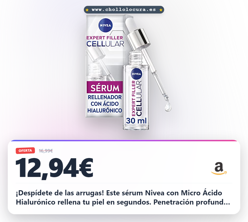 Descubre el Sérum Antiedad NIVEA Cellular Expert Filler con Micro Ácido Hialurónico al mejor precio en oferta
