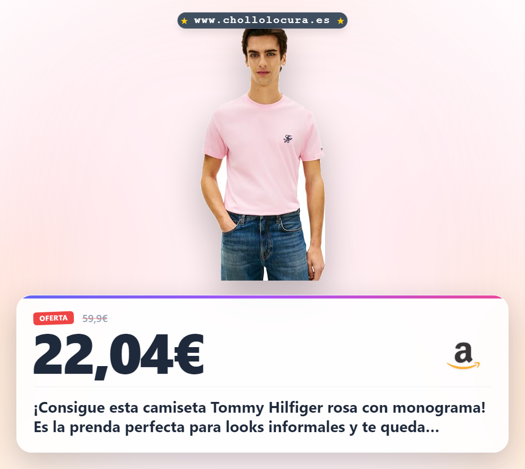 Consigue la camiseta Tommy Hilfiger rosa XXL de manga corta y algodón.