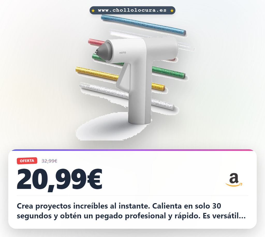 Consigue la pistola HOTO de silicona caliente inalámbrica 10 barras con calentamiento 30s en oferta