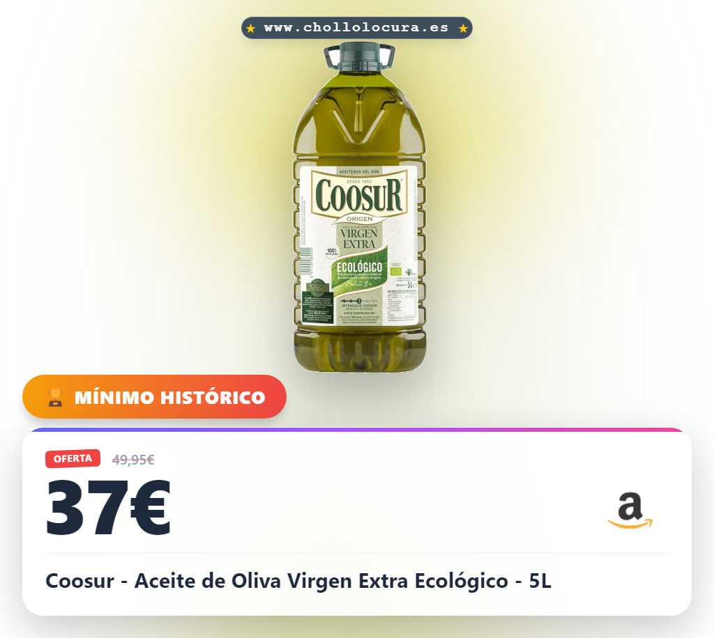 Coosur - Aceite de Oliva Virgen Extra Ecológico - 5L