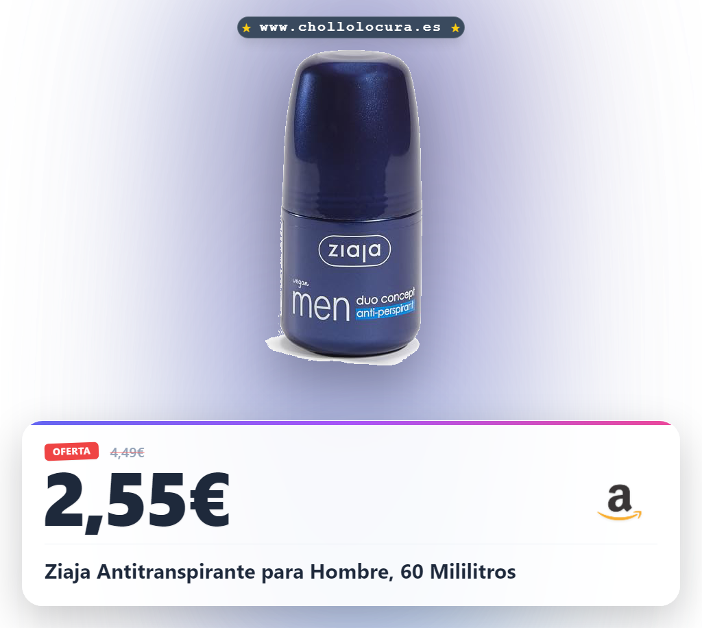 Ziaja Antitranspirante para Hombre, 60 Mililitros
