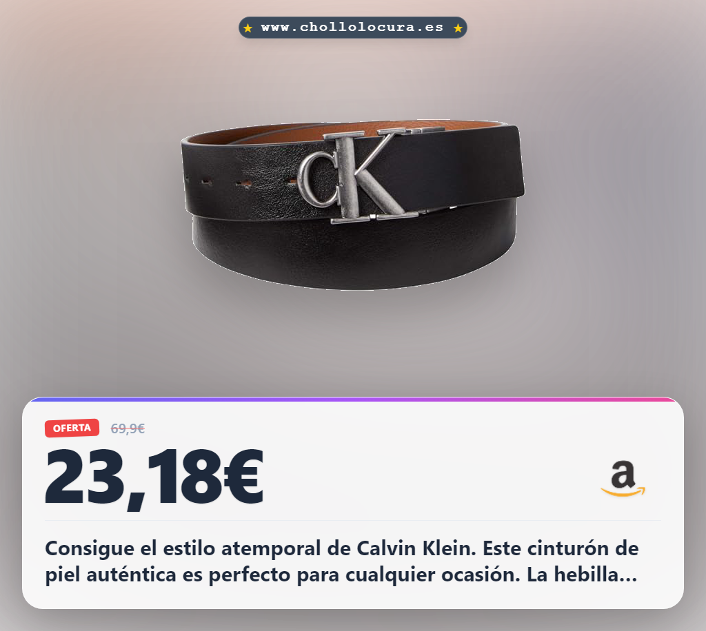 Consigue cinturón de piel Calvin Klein con hebilla Tumbled 3,5 cm en oferta histórica