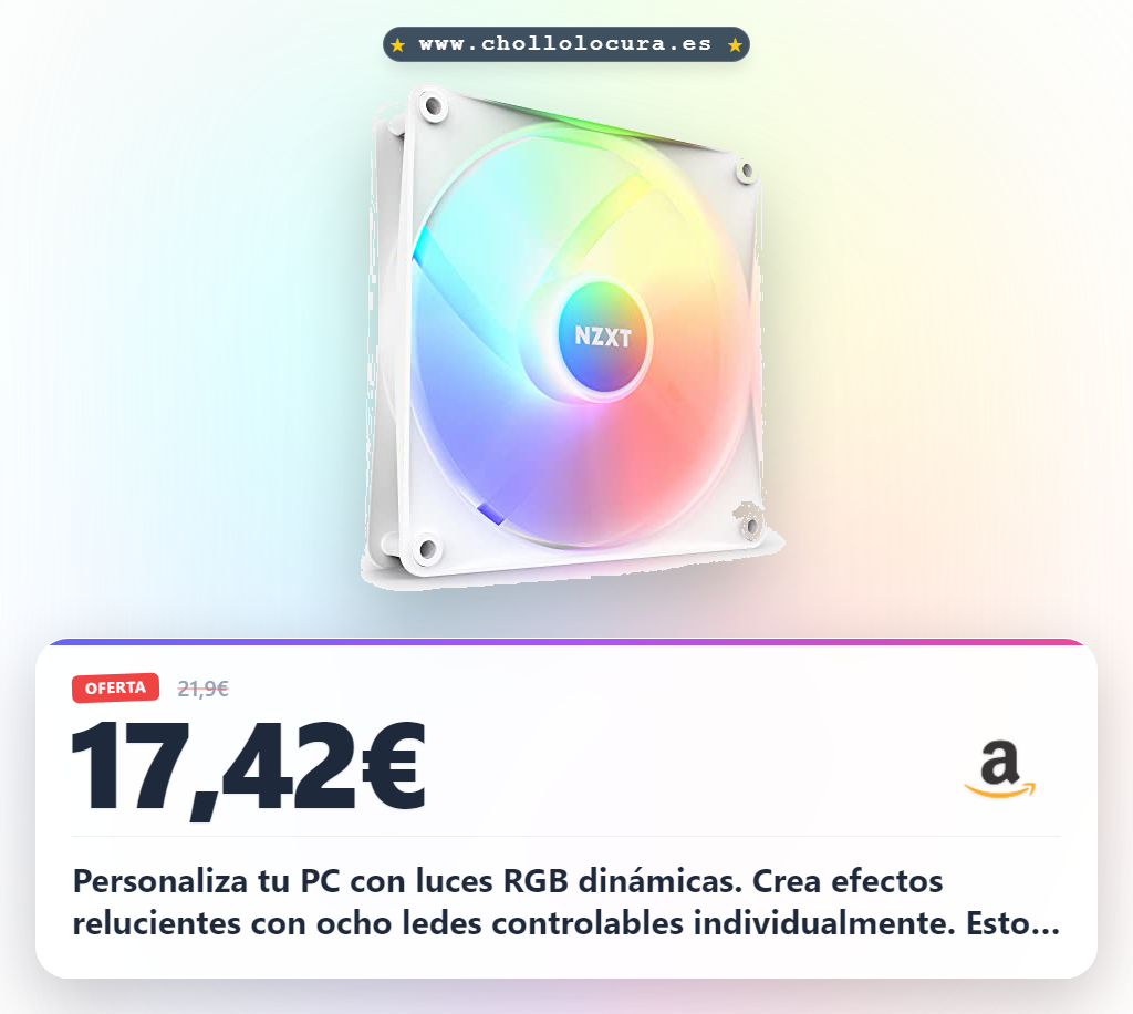 Aprovecha el NZXT F140 RGB Core Blanco para mejorar la refrigeración y personaliza tu setup con luces dinámicas al mejor precio