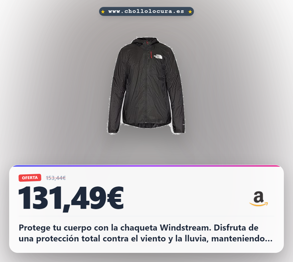 Aprovecha la chaqueta The North Face Windstream Shell Hombre Black talla L NF0A87GT4H0 en oferta histórica
