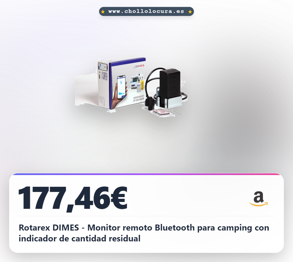 Rotarex DIMES - Monitor remoto Bluetooth para camping con indicador de cantidad residual