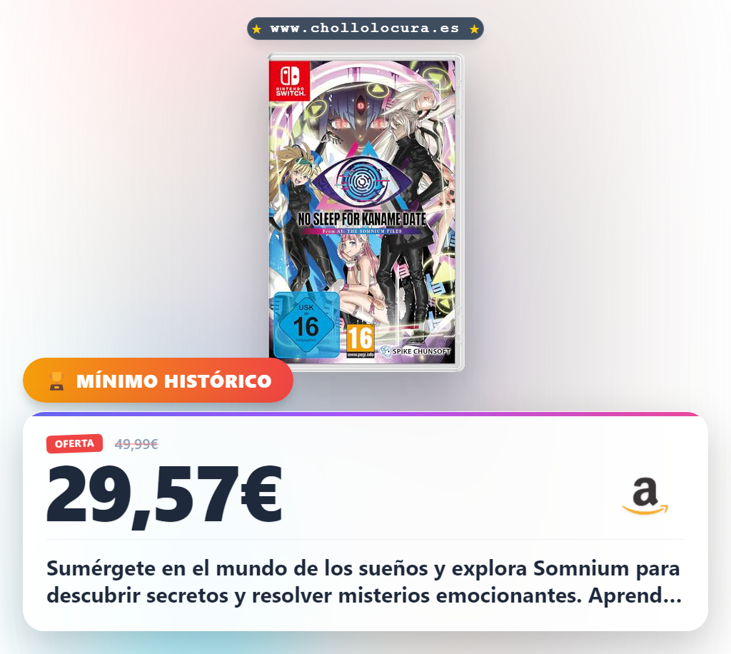 Disfruta de Somnium Files para Nintendo Switch: resuelve misterios y escape en No Sleep For Kaname Date con stickers exclusivos