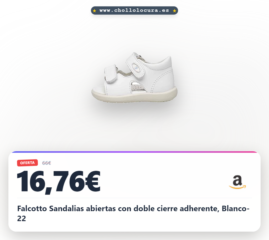 Falcotto Sandalias abiertas con doble cierre adherente, Blanco- 22