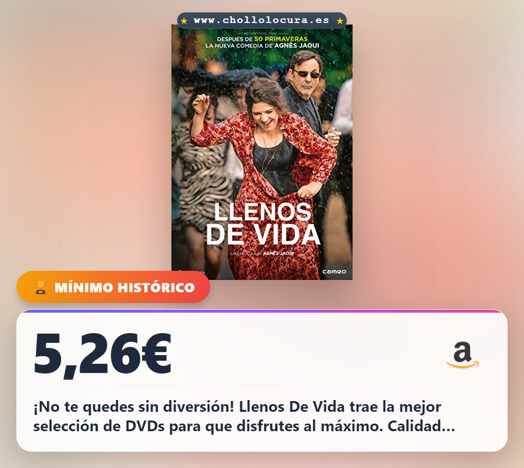 Llévate Llenos De Vida en DVD al mejor precio de oferta histórica para disfrutar hoy mismo en casa.