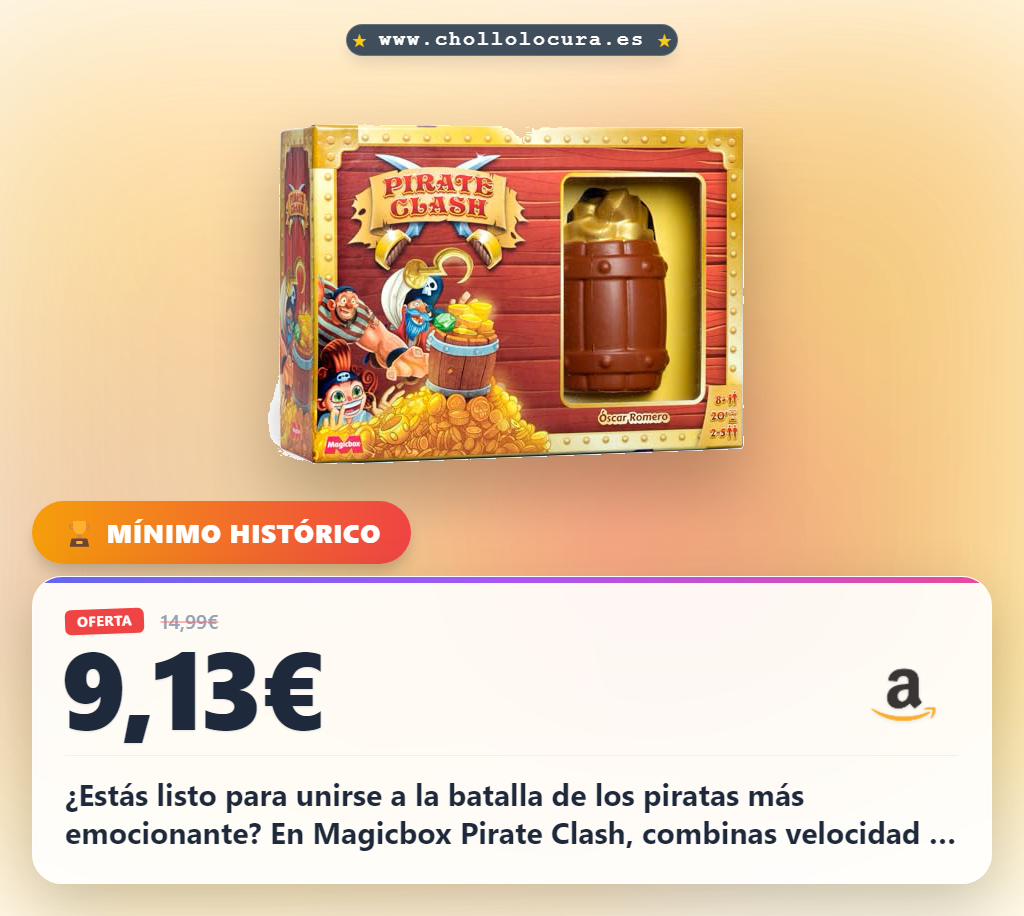 ¿Descubre el tesoro más rápido y gana con MAGICBOX Pirate Clash? Juego de Cartas para 2-6 Jugadores, Edad 8+