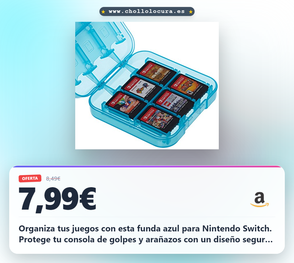 Aprovecha esta funda para Nintendo Switch azul en oferta: el almacenamiento perfecto para tus juegos