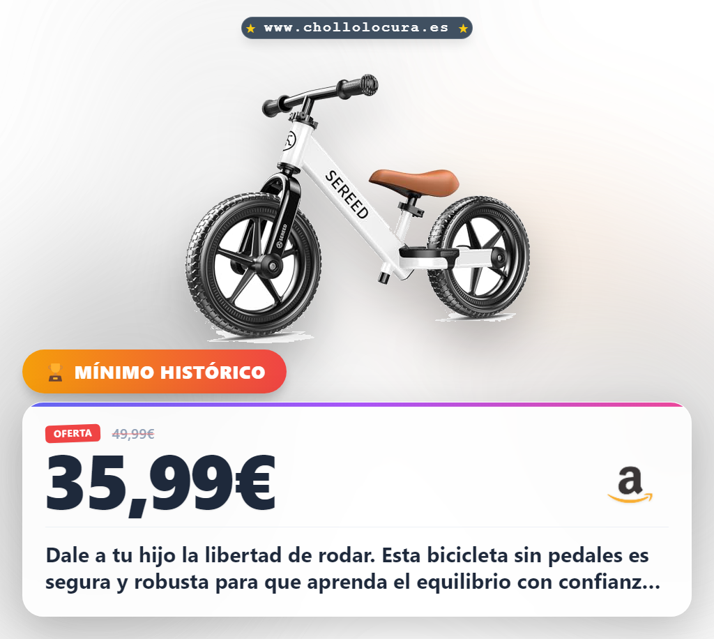 Aprovecha la bicicleta sin pedales SEREED para niños de 2 años y más en oferta histórica