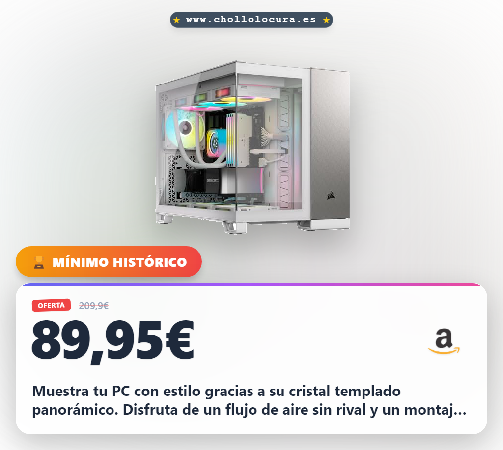 Adquiere la caja Corsair 2500X SFF de doble cámara con conexión inversa a precio de chollo