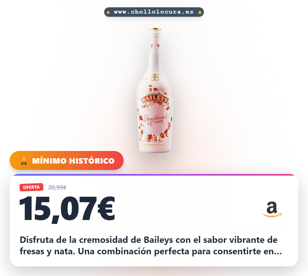 Disfruta el Baileys Strawberries & Cream B-Corp, licor de crema irlandesa en oferta al mejor precio