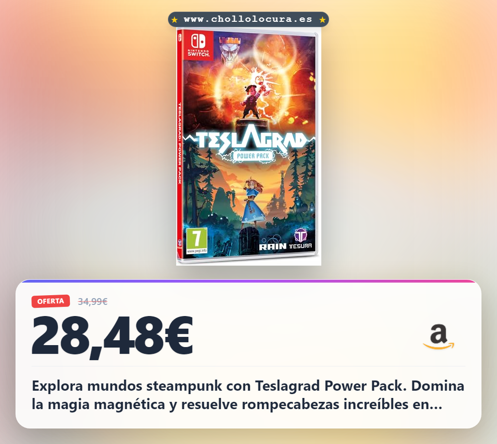 Aprovecha el Teslagrad Power Pack Remastered y 2 para Nintendo Switch: aventura steampunk y rompecabezas en oferta