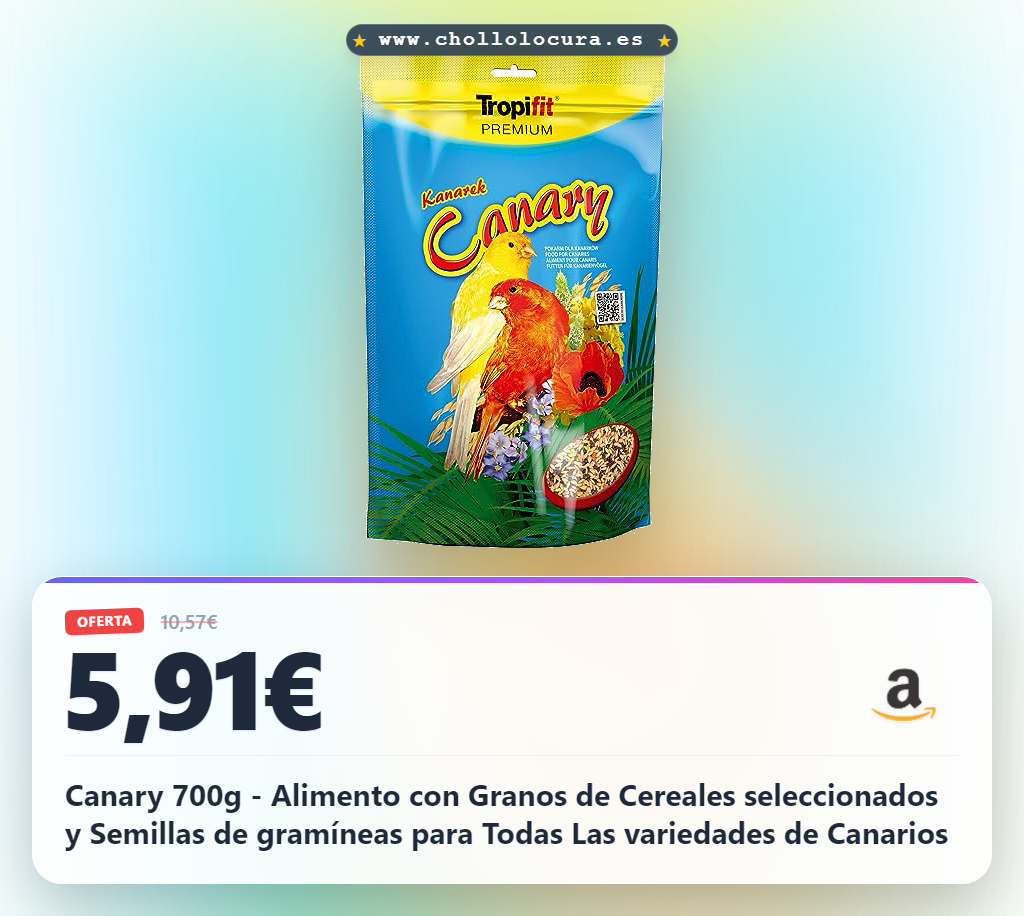 Canary 700g - Alimento con Granos de Cereales seleccionados y Semillas de gramíneas para Todas Las variedades de Canarios