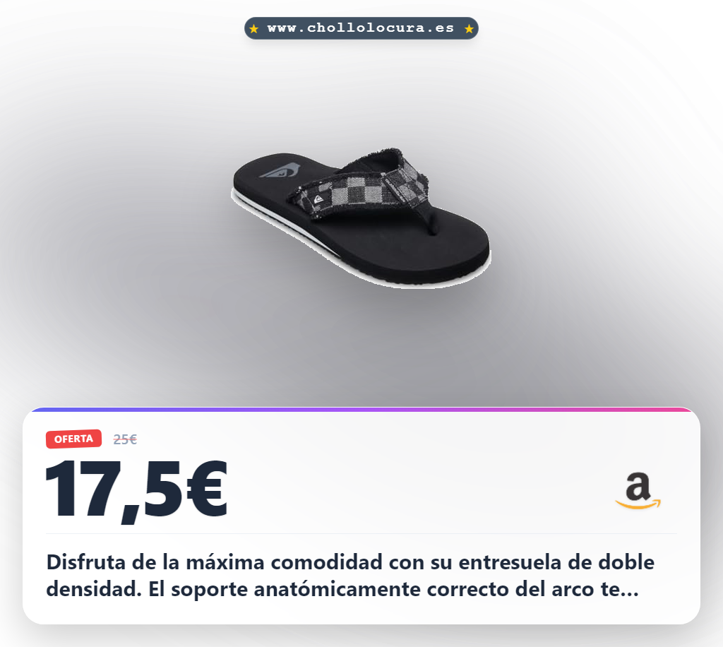 Aprovecha la sandalia Quiksilver Monkey Abyss para hombre con soporte ergonómico y máxima comodidad al mejor precio
