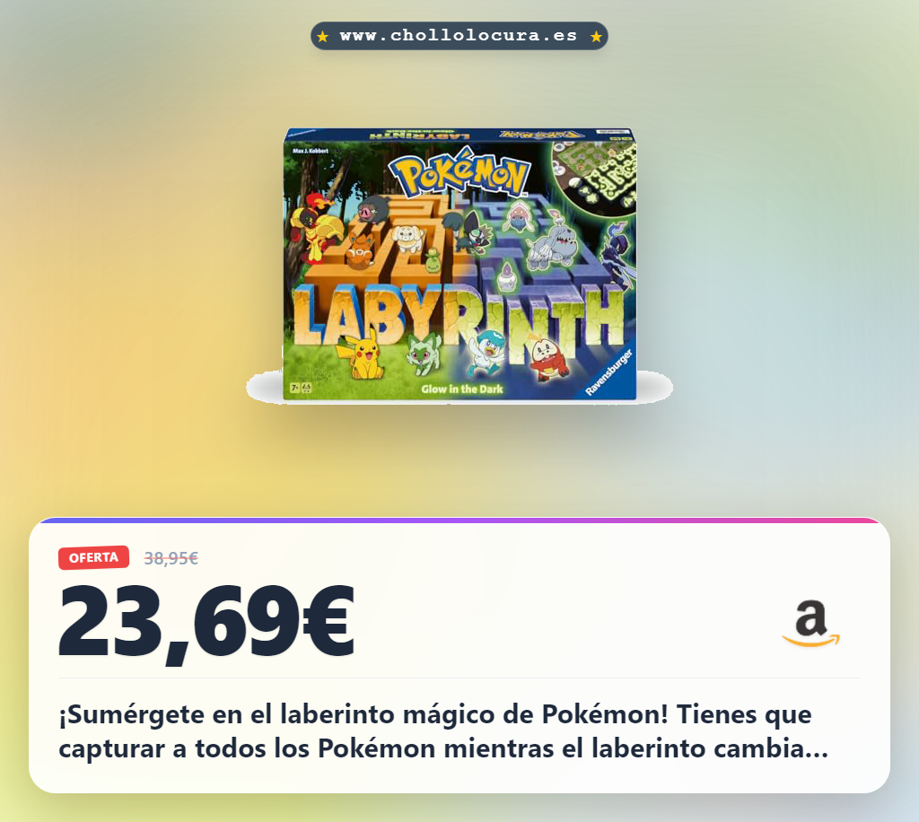 Aprovecha el Laberinto Pokémon de Ravensburger: juego de mesa estratégico para niños y familia al mejor precio