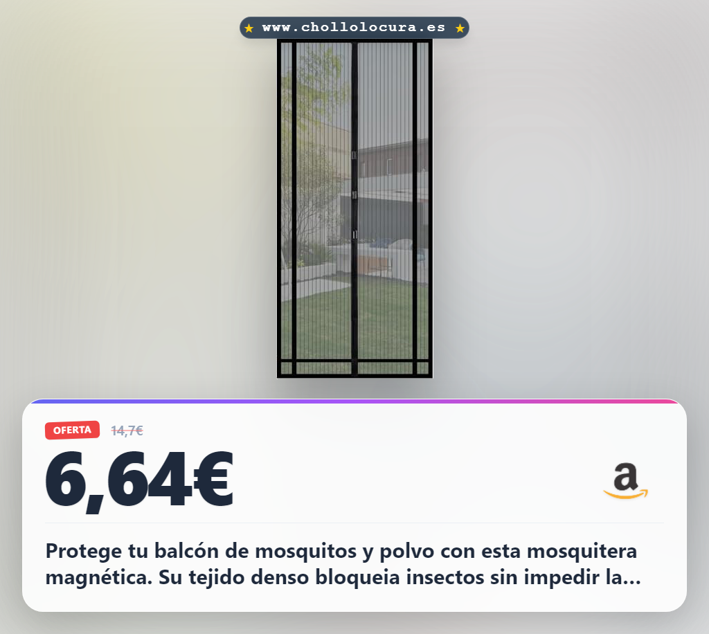Encuentra la cortina mosquitera magnética Sekey 110x210cm. ¡Corta y personaliza tu puerta de balcón al mejor precio!
