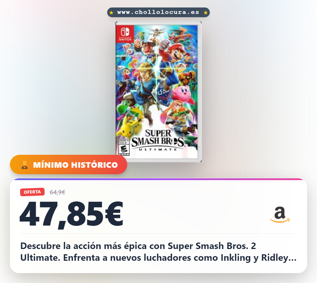 Aprovecha Super Smash Bros. 2 Ultimate para Nintendo Switch con nuevos luchadores y 800 escenarios en oferta histórica
